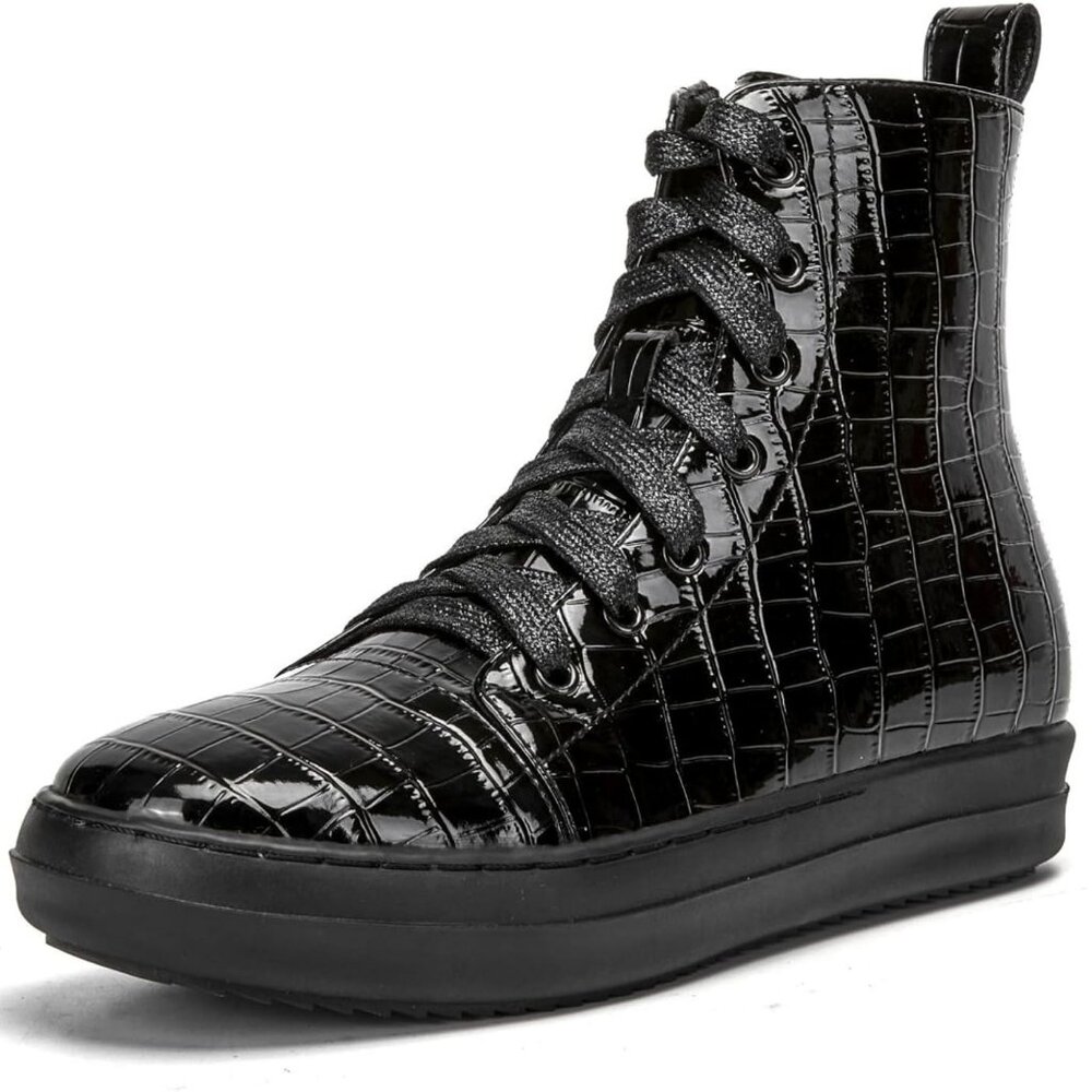 High Top Glitter Platform Sneakers